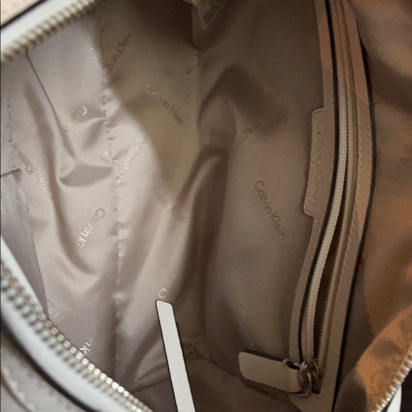 Calvin Klein floral white leather